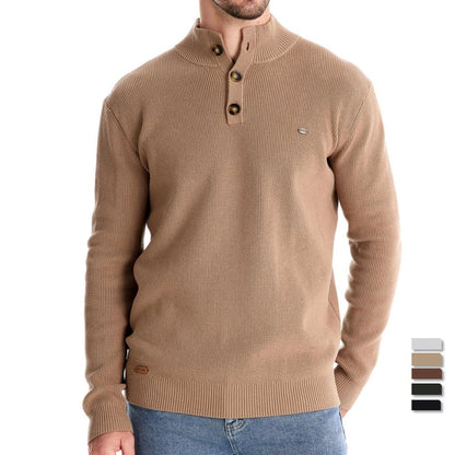 MaisonNox®| Stijlvolle herenpullover met knoopdesign