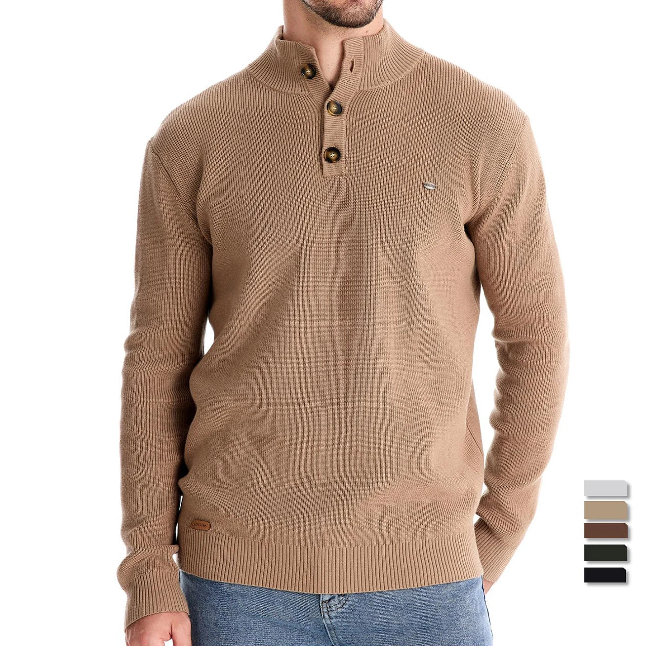 MaisonNox®| Herenpullover met knoopdesign