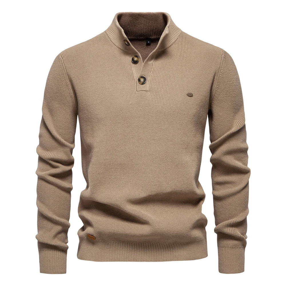 MaisonNox®| Stijlvolle herenpullover met knoopdesign