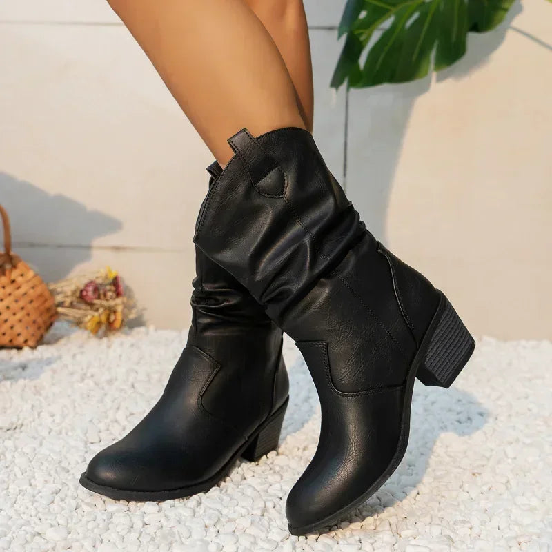 MaisonNox® | Klassieke Mid-Calf Western Boots