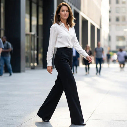 MaisonNox® | Chic hoge taillebroek met flatterende pasvorm voor werk en elegante momenten
