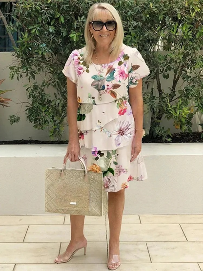 MaisonNox® | Lange Bloemenjurk met Een Flatterende en Elegante Pasvorm
