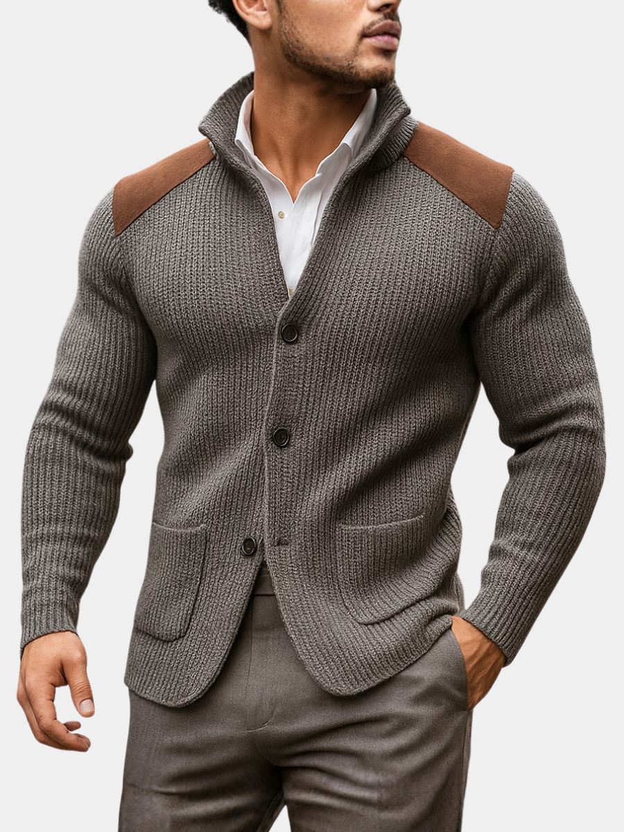 MaisonNox® | Gebreid Jasvest met Suède Accenten voor Comfort en Klasse