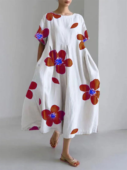 MaisonNox® | Lange Zomerjurk met Levendige Bloemen en Zachte Comfort voor Zonnige Dagen
