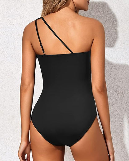MaisonNox® | Eén-schouder Badpak met Buikcontrole en Flatterende Silhouette