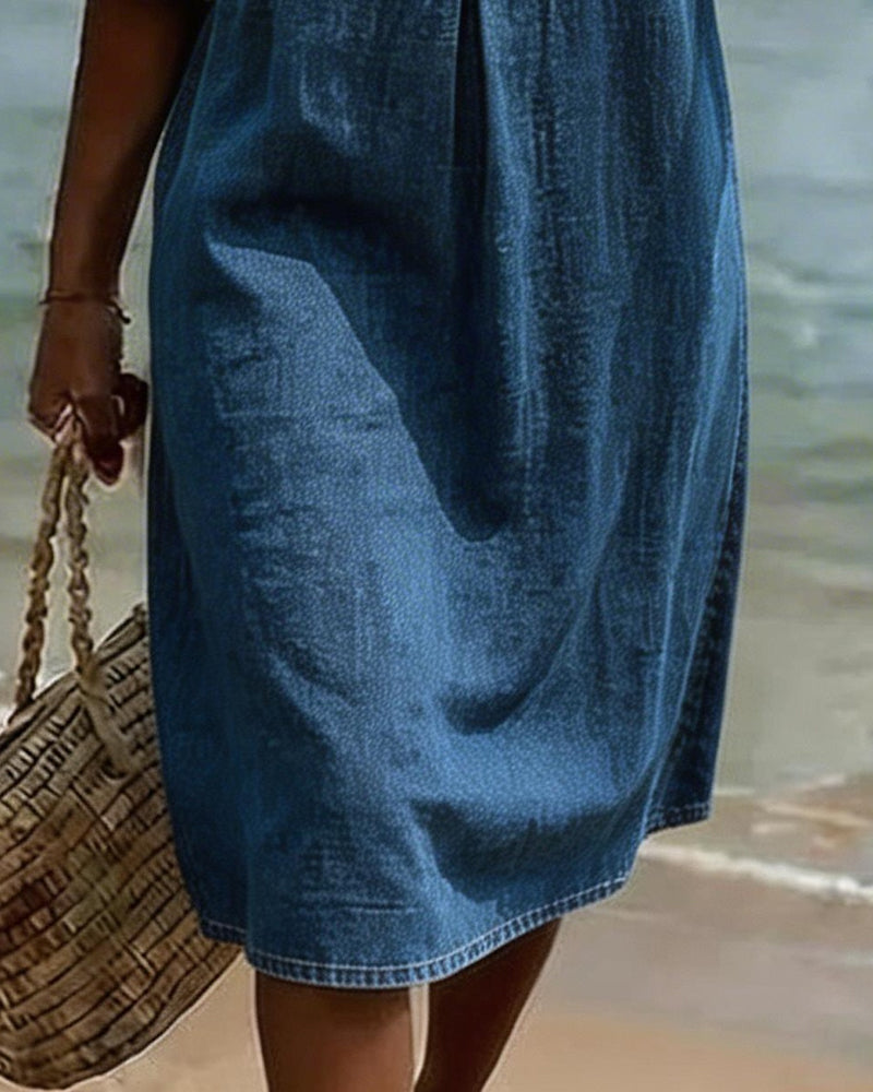 maisonnox® | Luxe Denim Look Jurk (tijdelijk 1+1 gratis)