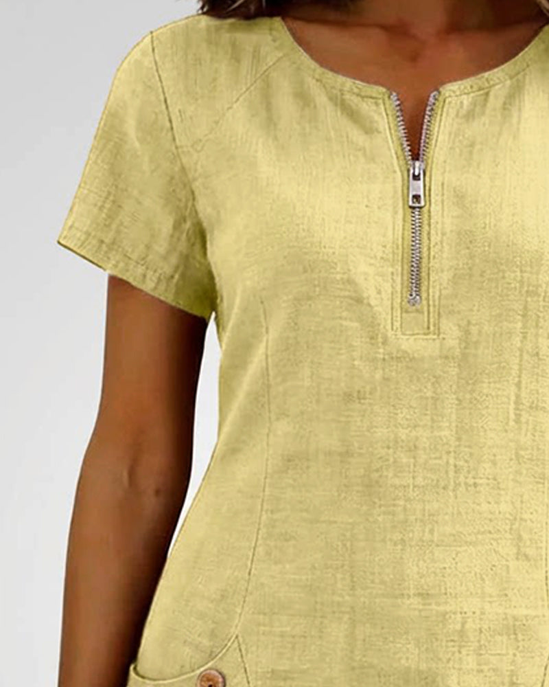 maisonnox® | Katoenen jurk met ritssluiting