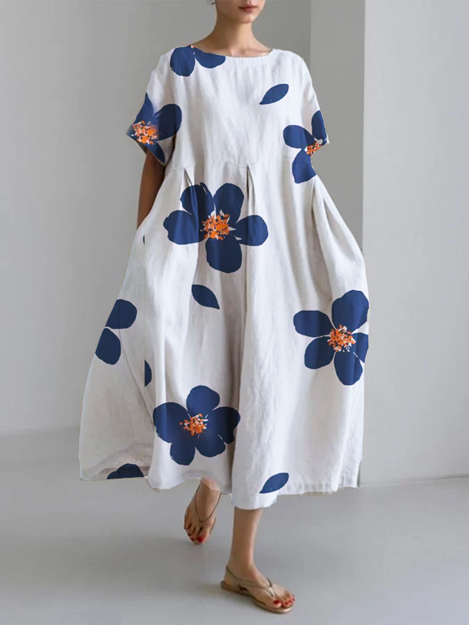 MaisonNox® | Lange Zomerjurk met Levendige Bloemen en Zachte Comfort voor Zonnige Dagen