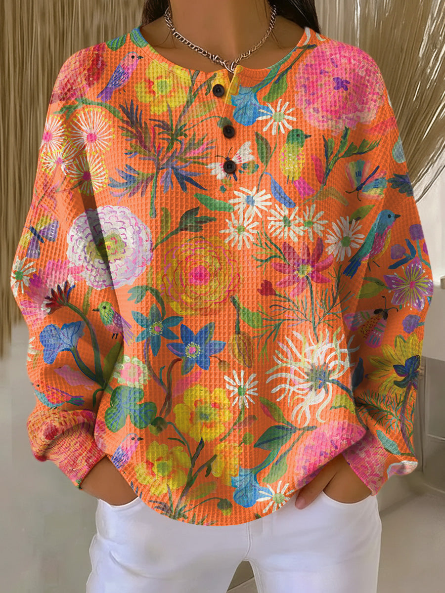 MaisonNox®| Trui met Kleurrijke Bloemenprint
