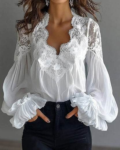 maisonnox® | blouse van katoen en linnen
