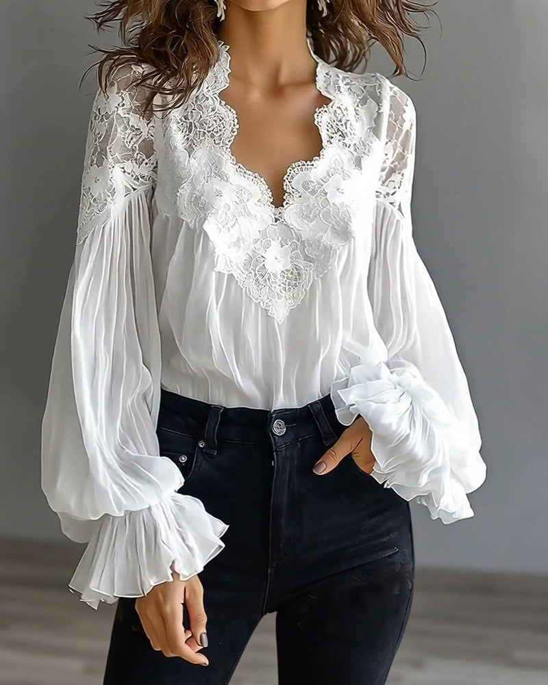 maisonnox® | blouse van katoen en linnen