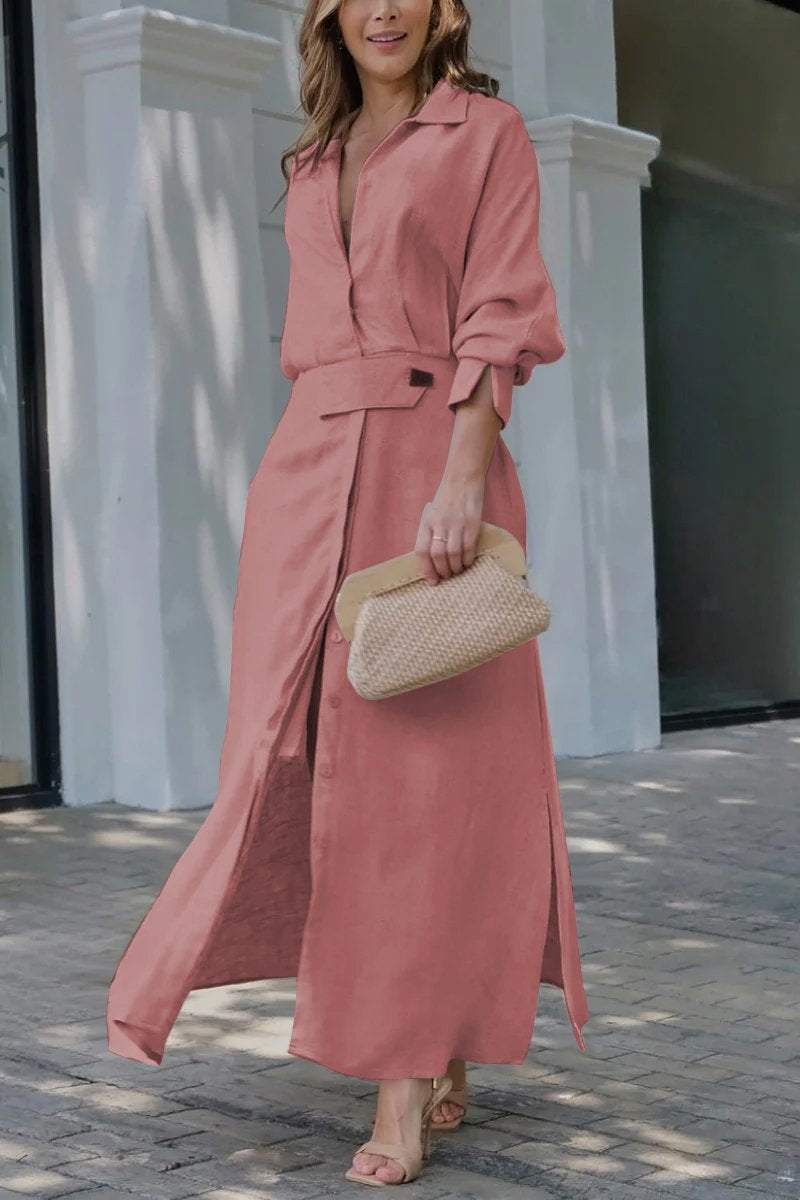 MaisonNox® | Maxidress Elegante met V-hals en Vloeiende Snit voor de Chic Zomer