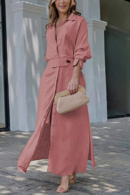 MaisonNox® | Maxidress Elegante met V-hals en Vloeiende Snit voor de Chic Zomer