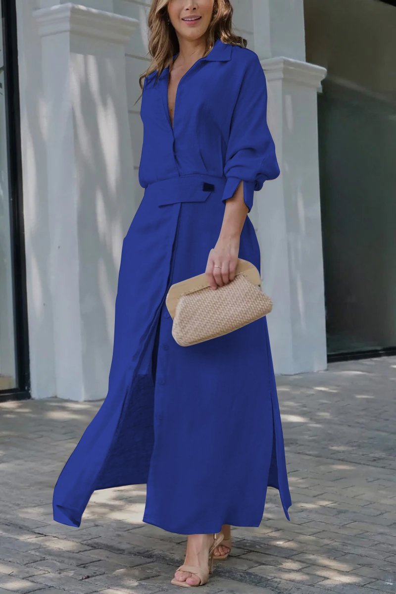 MaisonNox® | Maxidress Elegante met V-hals en Vloeiende Snit voor de Chic Zomer