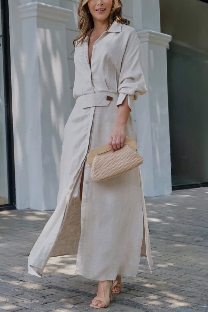 MaisonNox® | Maxidress Elegante met V-hals en Vloeiende Snit voor de Chic Zomer