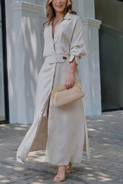 MaisonNox® | Maxidress Elegante met V-hals en Vloeiende Snit voor de Chic Zomer