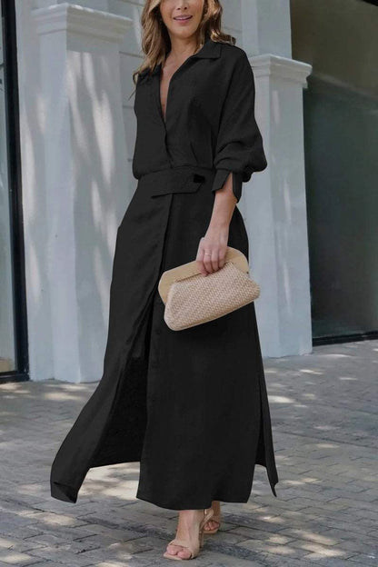 MaisonNox® | Maxidress Elegante met V-hals en Vloeiende Snit voor de Chic Zomer