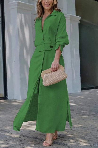 MaisonNox® | Maxidress Elegante met V-hals en Vloeiende Snit voor de Chic Zomer