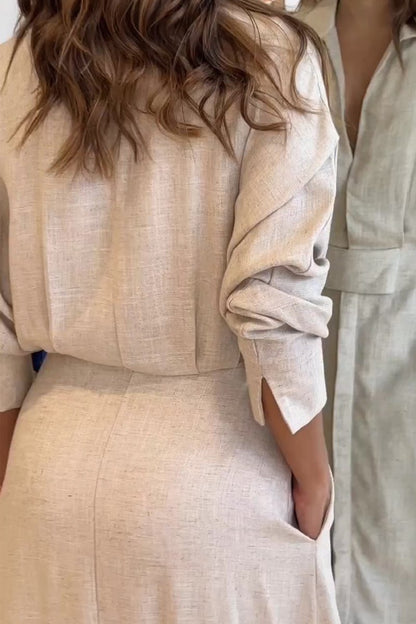 MaisonNox® | Maxidress Elegante met V-hals en Vloeiende Snit voor de Chic Zomer
