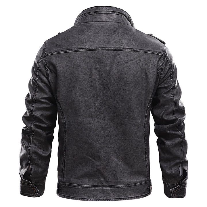 MaisonNox® | Verbleekte Leren Jas met Capuchon