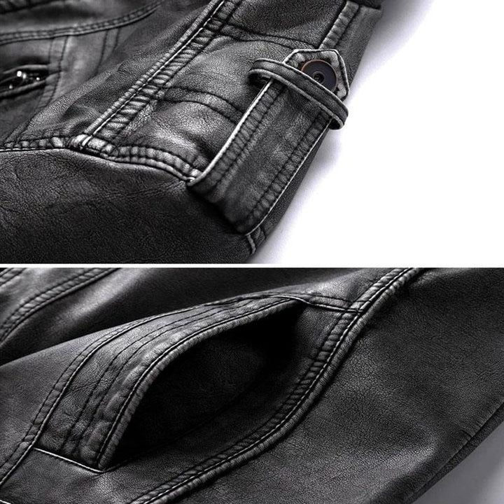 MaisonNox® | Verbleekte Leren Jas met Capuchon