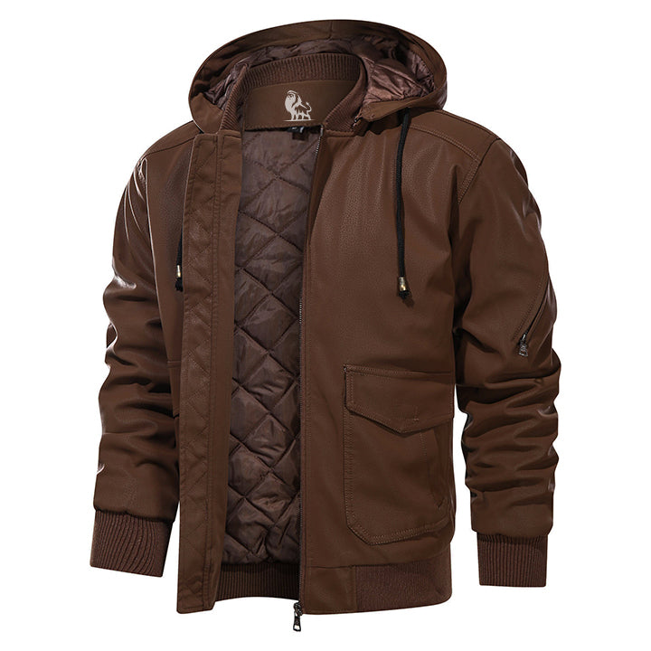 MaisonNox®  | Chaleur Leren Jas met Capuchon