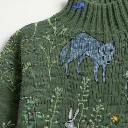 MaisonNox®| Mijn Gebreide Trui met Bos geïnspireerde Print