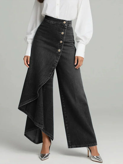 maisonnox® | Jeans met hoge taille en wijde pijpen