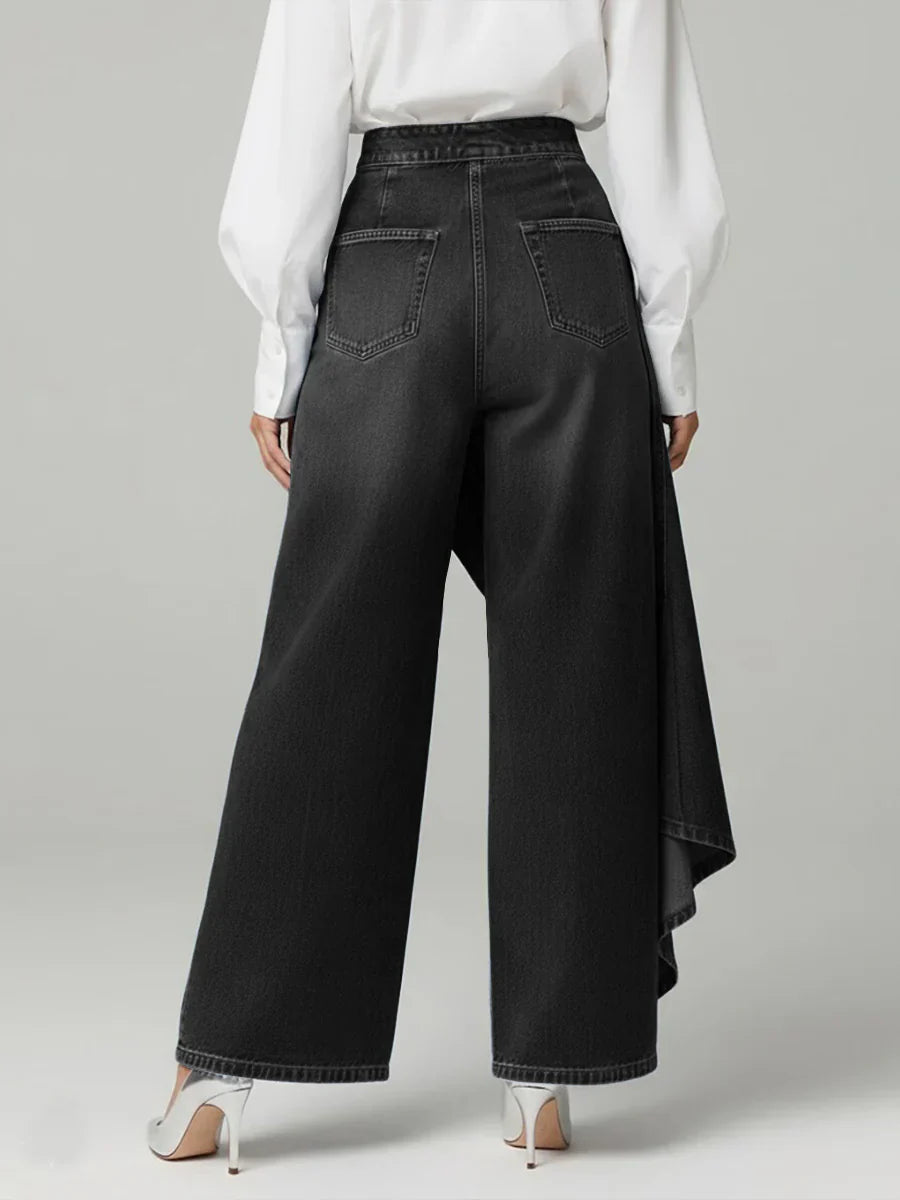 maisonnox® | Jeans met hoge taille en wijde pijpen