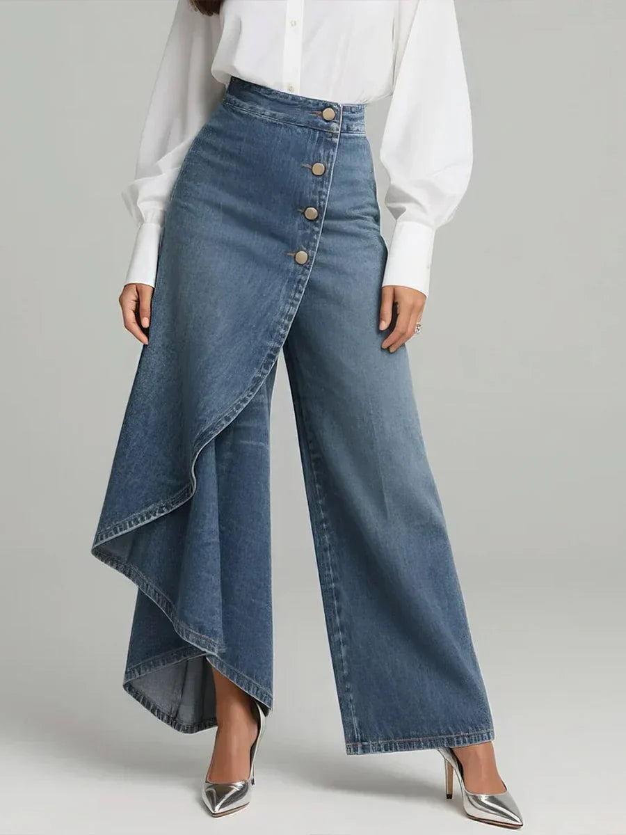maisonnox® | Jeans met hoge taille en wijde pijpen