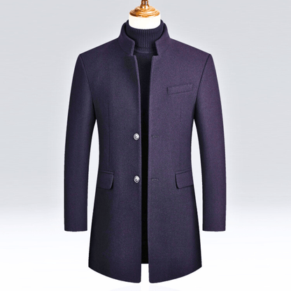 MaisonNox® | Herenjas Slim Fit met Mandarijnkraag en Tijdloze Elegantie voor Koude Dagen