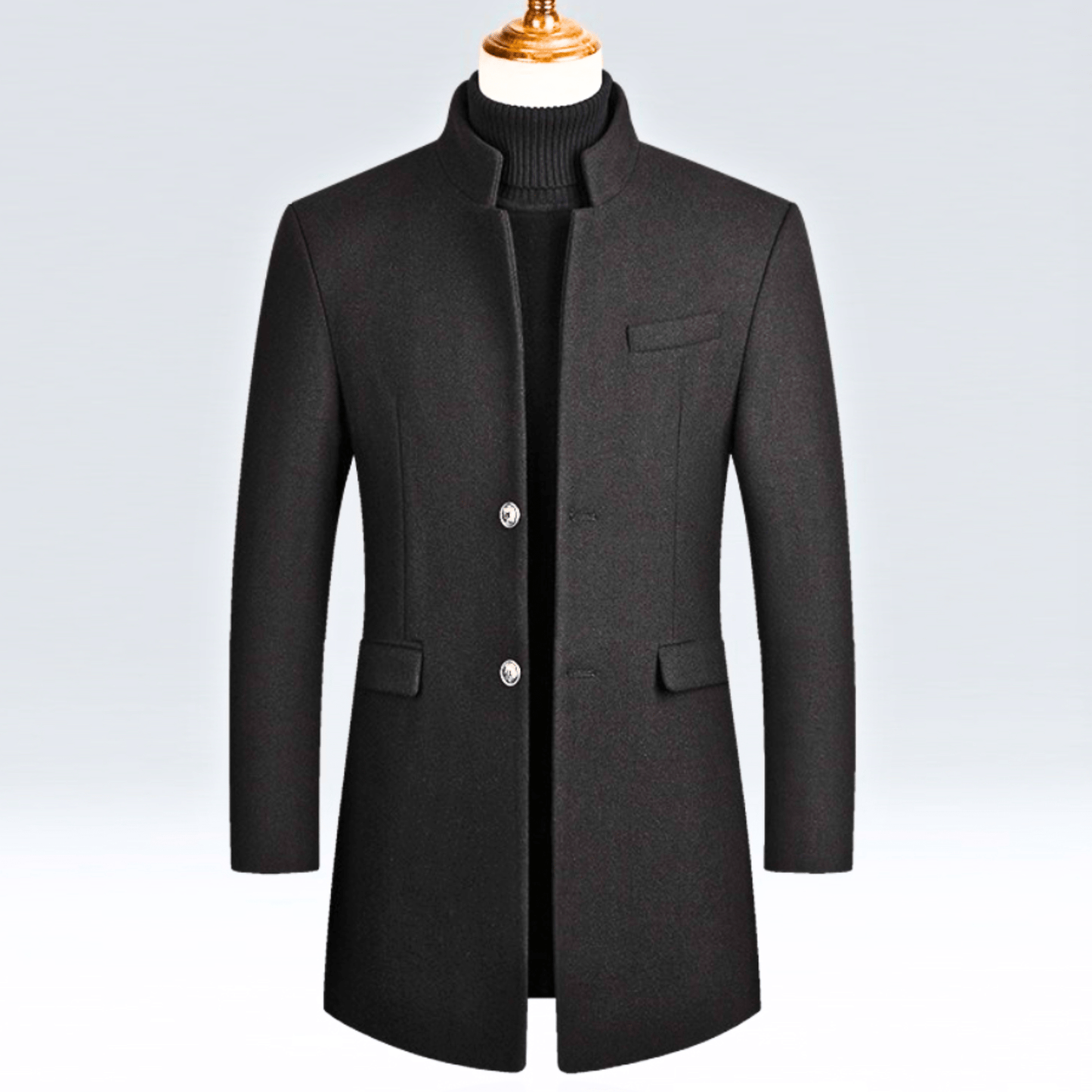 MaisonNox® | Herenjas Slim Fit met Mandarijnkraag en Tijdloze Elegantie voor Koude Dagen