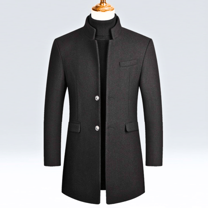 MaisonNox® | Herenjas Slim Fit met Mandarijnkraag en Tijdloze Elegantie voor Koude Dagen