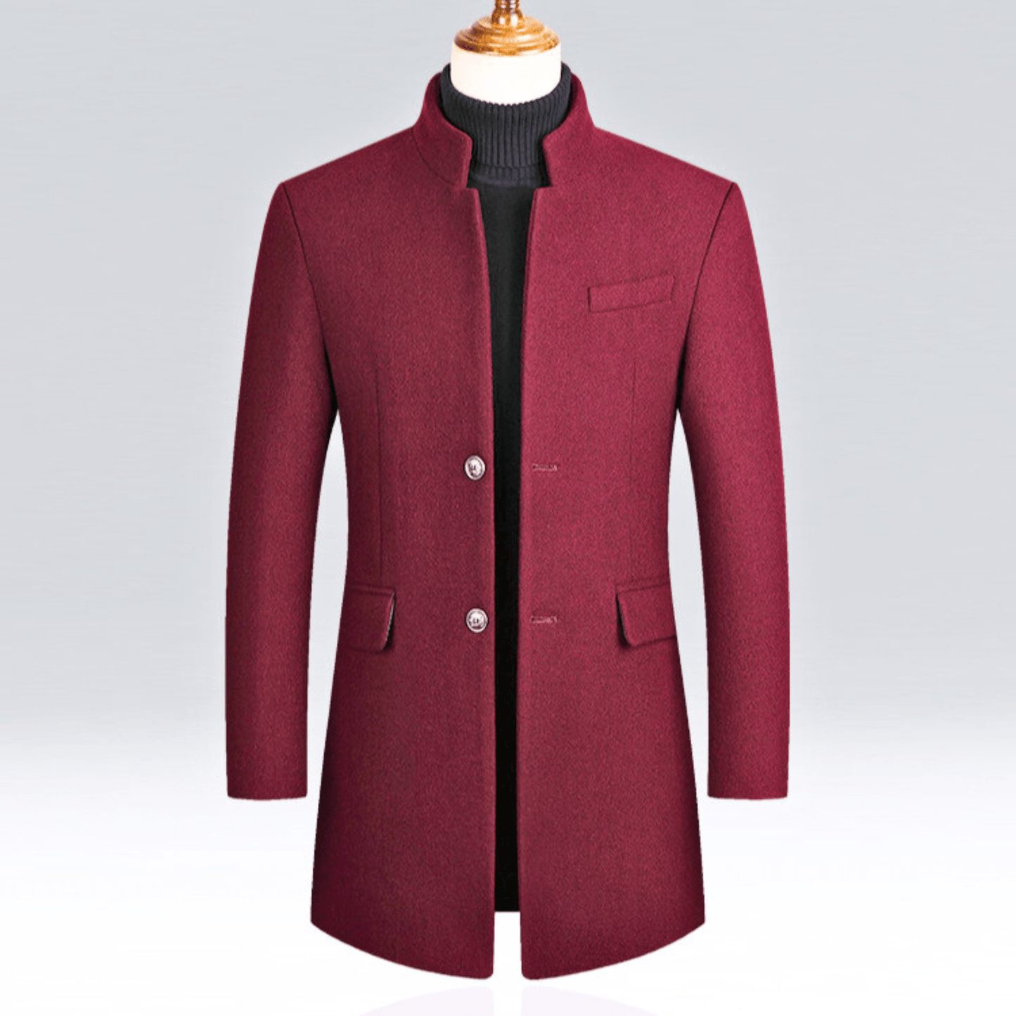 MaisonNox® | Herenjas Slim Fit met Mandarijnkraag en Tijdloze Elegantie voor Koude Dagen