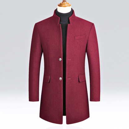 MaisonNox® | Herenjas Slim Fit met Mandarijnkraag en Tijdloze Elegantie voor Koude Dagen