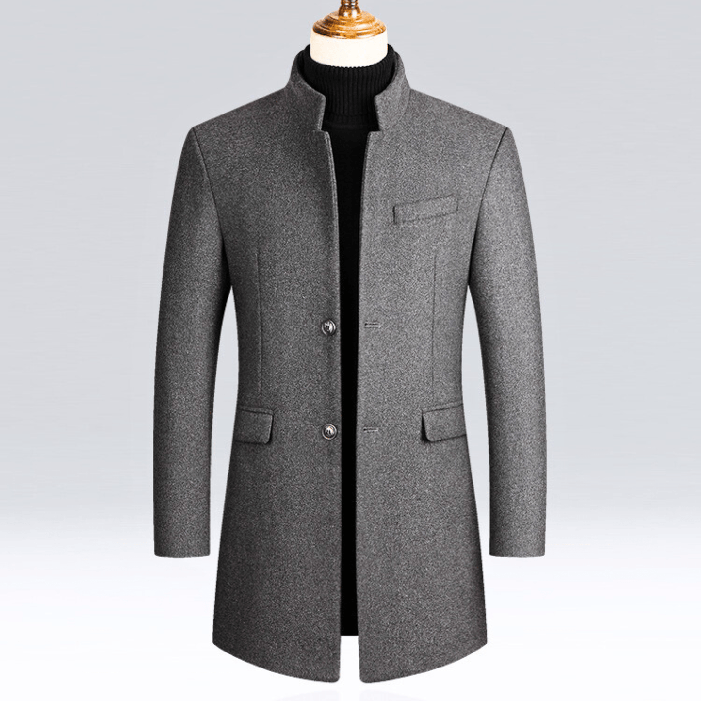 MaisonNox® | Herenjas Slim Fit met Mandarijnkraag en Tijdloze Elegantie voor Koude Dagen