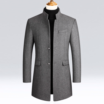 MaisonNox® | Herenjas Slim Fit met Mandarijnkraag en Tijdloze Elegantie voor Koude Dagen