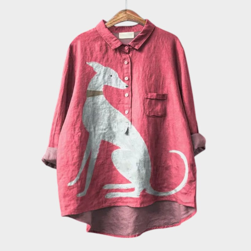 maisonnox®| Exclusieve Damesblouse met Hondenprint