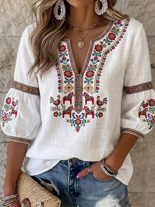 maisonnox® | Damesblouse in vintage stijl