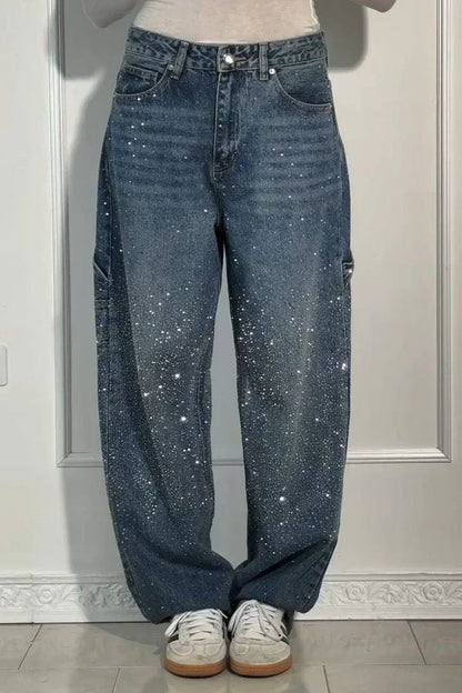 MaisonNox® | Sparkle Wide-Leg Jeans voor een Galactische Look