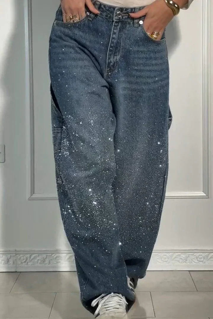 MaisonNox® | Sparkle Wide-Leg Jeans voor een Galactische Look