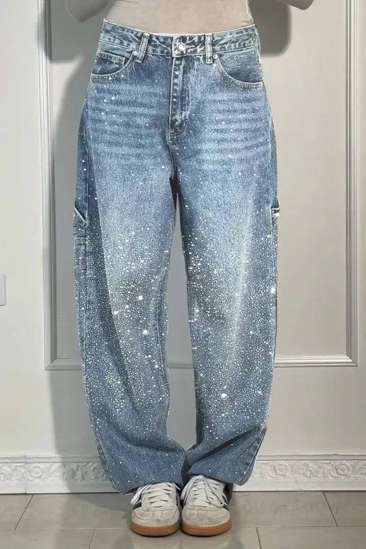 MaisonNox® | Sparkle Wide-Leg Jeans voor een Galactische Look