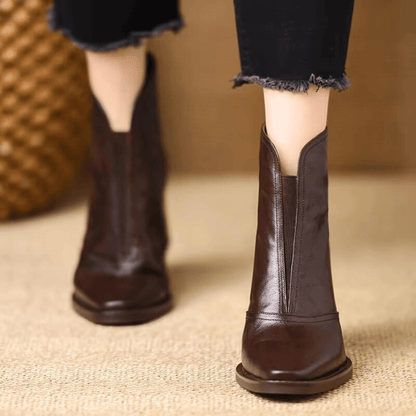 MaisonNox®| Luxe Enkellaarsjes met Middelhoge Hak